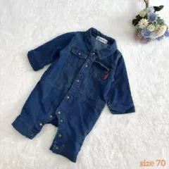 【CROISSANCE BEBE】デニムロンパース 名前入り　70サイズ