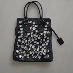 ビジュー装飾 グレー　トートバッグ