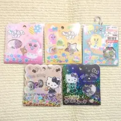 【即日発送・新品】5種／キティ・おぱんちゅうさぎ・んぽちゃむ　おはじきシール