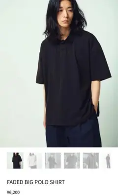 RHYTHR リズル FADED BIG POLO SHIRT ポロシャツ 黒