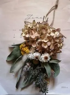 ⑬　ナチュラルスワッグ　ドライフラワー　秋色紫陽花　シャビー　送料込み