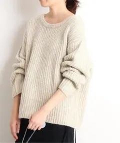 (K12161) SLOBE IENA MIX畦クルーネックニット