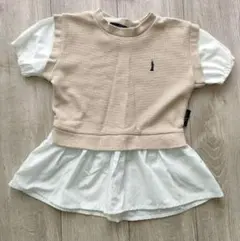 イーストボーイ　半袖チュニック　レイヤード　ベージュ　95センチ