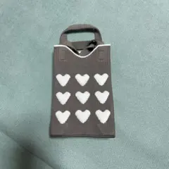 スマホショルダーバッグ ハート グレー