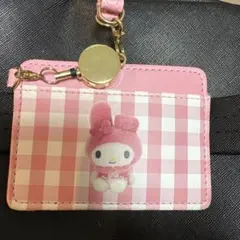 マイメロディ パスケース ピンク チェック