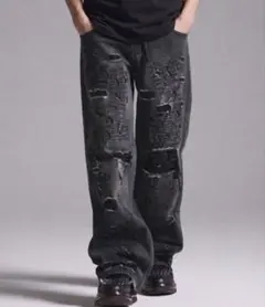 GRANCY】Rifted Slash Buggy Denim Pants - メルカリ