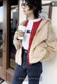 classical elf フェイクラビットファーボリュームパーカー　M