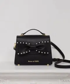 Maison de FLEUR パールリボンショルダーバッグ ブラックのサムネイル