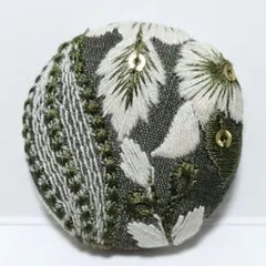 インド刺繍　№3109　カーキ　㊳ミリ