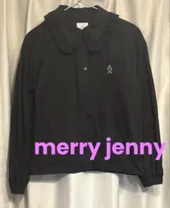 【merry jenny】 bear刺繍フリルカラーブラウス ブラックのサムネイル