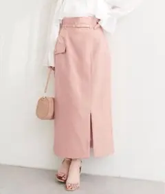 ベルト付きナロースカート　ナチュラルクチュール
