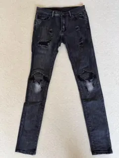mnml ミニマル スキニーデニム ジーンズ クラッシュ ダメージ加工 カモフラ mnml ミニマル スキニーデニム ジーンズ クラッシュ ダメージ加工