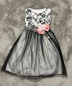 ドレス 子供用 130 花柄 ノースリーブ ピアノ発表会 送料込み