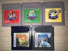 ゲームボーイ ポケットモンスター 5本セット 赤緑 피카츄 金銀