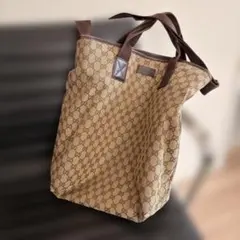Gucci ロゴプリント トートバッグ ベージュのサムネイル