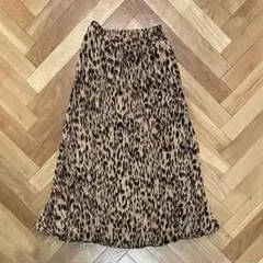 レオパード　 豹柄 プリーツスカート 新品未使用