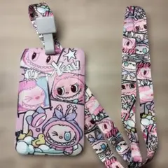 ストラップ紐付き☆ラブブの定期入れ、パスケース、カードケース