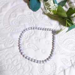 シルバー グレー　パールネックレス　9.0-9.5mm SV　卒入園式