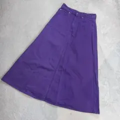 グローバルワーク　ロングデニムスカート　パープル系　Mサイズ