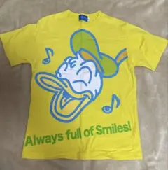 ドナルドダック Tシャツ 黄色