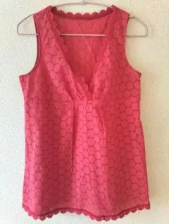 レース　ノースリーブ　ブラウス　チュニック　Rue de B　Sサイズ　ピンクのサムネイル