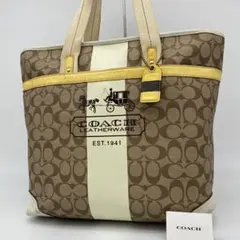 【coach】ヘリテージ　PVC デカロゴ　A4収納　シグネチャー　トートバッグ