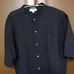 メンズLACOSTE ネイビー ボタンシャツ M