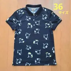 adabar パラシュート柄 ポロシャツ ネイビー36