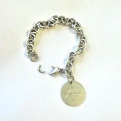 【ジャンク品】Tiffany&Co.リターントゥ　ラウンドチャームブレスレットのサムネイル