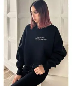 GYDAブラック クロップドニット Fサイズ