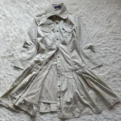 美品✨バーバリーブルーレーベル　スプリングコート　フレアワンピース　ロゴ刺繍