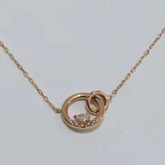 4℃ K18 YG ダブルループ ダイヤ ネックレス - メルカリ