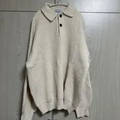 EMMA CLOTHES アイボリー ニットポロシャツ M