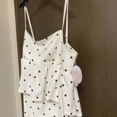 【新品未着用】ドット ノースリーブワンピース
