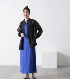 【新品・未使用】N. バンドカラースリットシアーシャツ