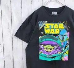 US古着 スターウォーズ ムービーTシャツ マンダロリアン 映画 黒 L