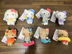 アベイル 50周年　日焼けハローキティ　　マスコットチャーム　ぬいぐるみ　8点