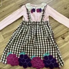 ベイビーチアー　ぶどう　 チェック柄ワンピース 120