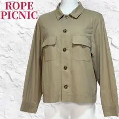 ロペピクニック ミリタリージャケット 比翼ボタン 綿混40ライトアウター 春秋