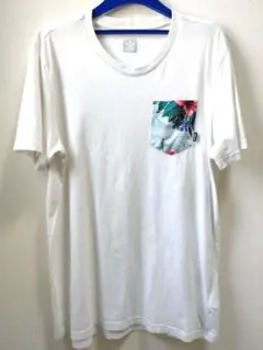 O Tシャツ アディダス adidas 胸ポケット 半袖 白 ユーズド品