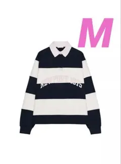 ZARA ザラ　テキスト入り　スウェット　トレーナー　ラガーシャツ
