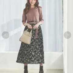 31 Sons de mode ニットドッキングワンピース　プリーツ　Sサイズ