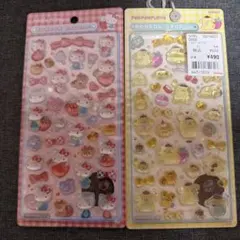 ハローキティ ポムポムプリン ボンボンドロップシール 2枚セット