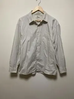 UNIQLO:C ブロードオーバーサイズシャツ ストライプ オフホワイト L