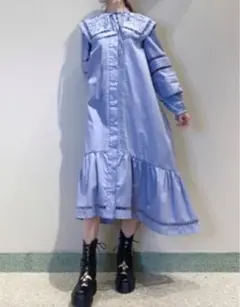 スナイデル　SNIDEL パンチングレースビッグカラーワンピース　新品