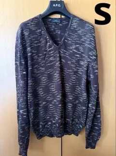 アーペーセー　A.P.C. Vネックセーター　ブラウン　S フランス製　柄