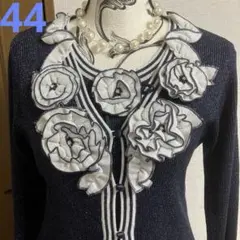 スーパービューティー☆44☆新品タグ付き薔薇モチーフのラメニットアンサンブル