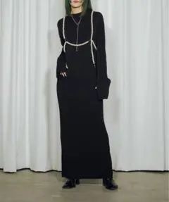 Ezick Lace cuffs パールハーネスセットニットドレス