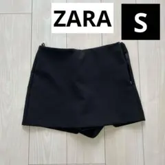 ZARA S ラップ風 スカートパンツ スコート ブラック ハイウエスト 美品のサムネイル