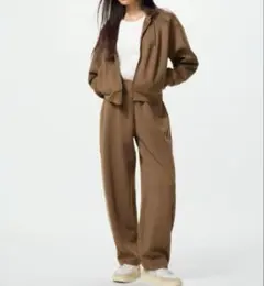 UNIQLO　ドライスウェットカーブパンツ/ブラウン/L/ユニクロ/